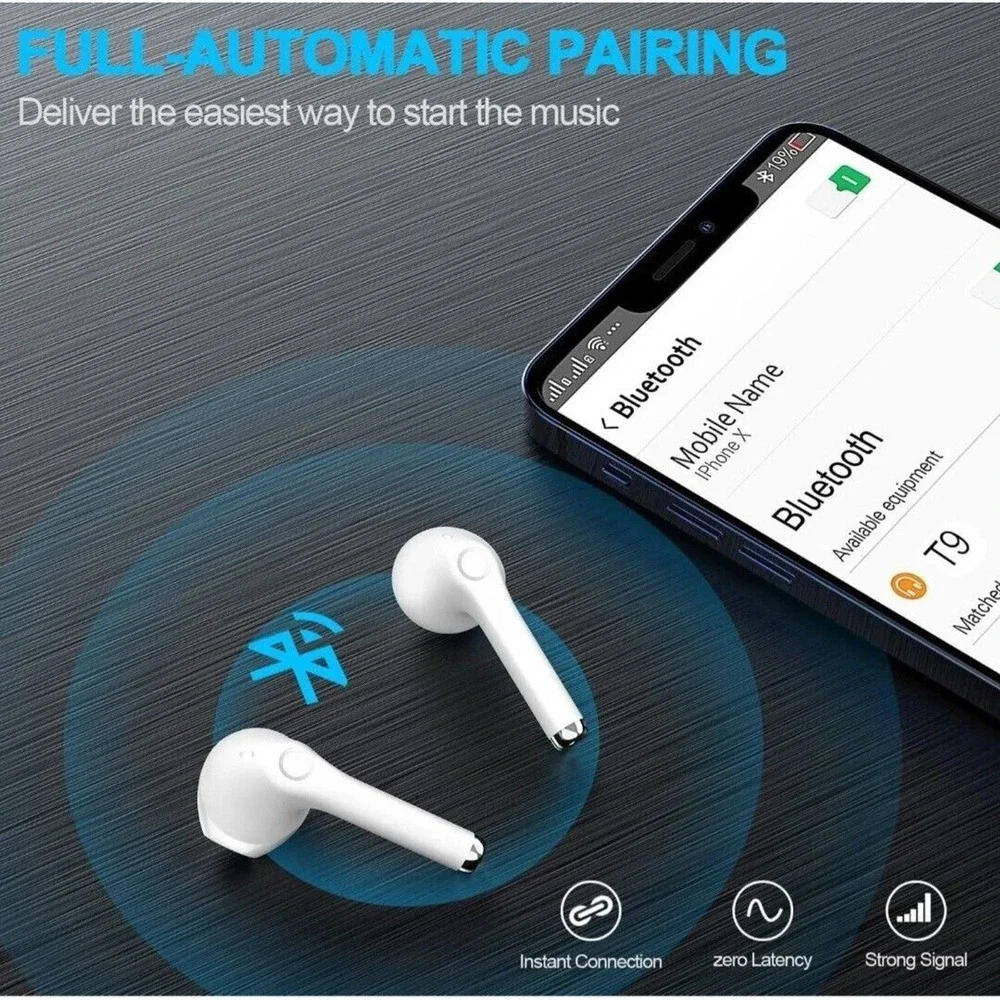 Yobola T9 Wireless Earbuds Bluetooth Headphones HiFi Stereo IPX5 Touch USB-C